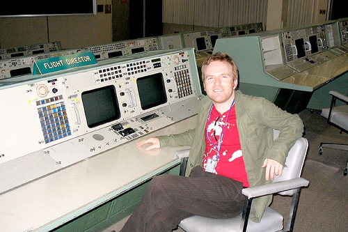 Seb Lee-Delisle at historic Mission Control